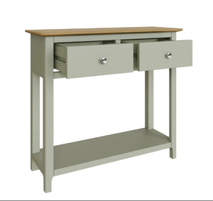 Oak 2 Drawer Console Hallway Table