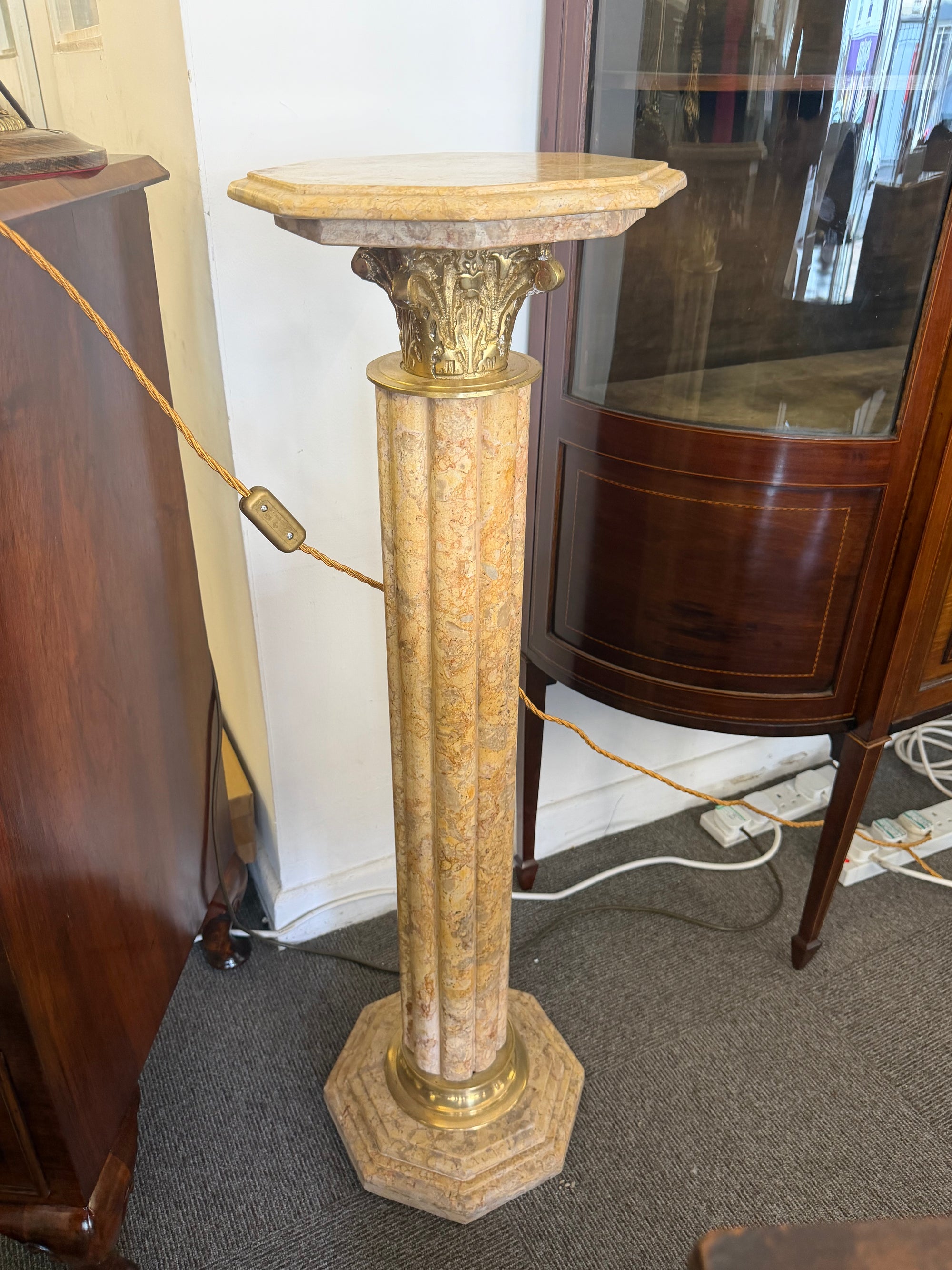 A Pair of Solid Marble Italian Columns