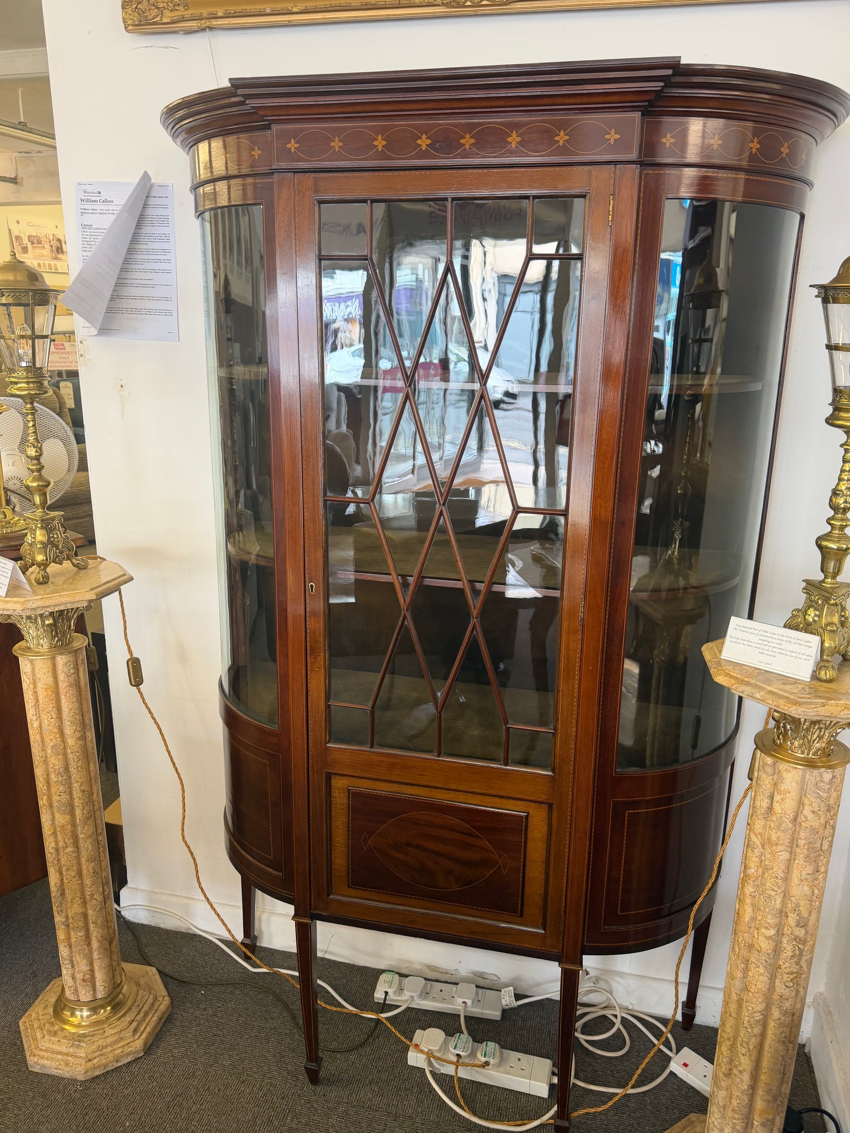 Inlaid Mahogany Display Cabinet.