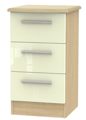 London 3 Drawer Bedside Cabinet
