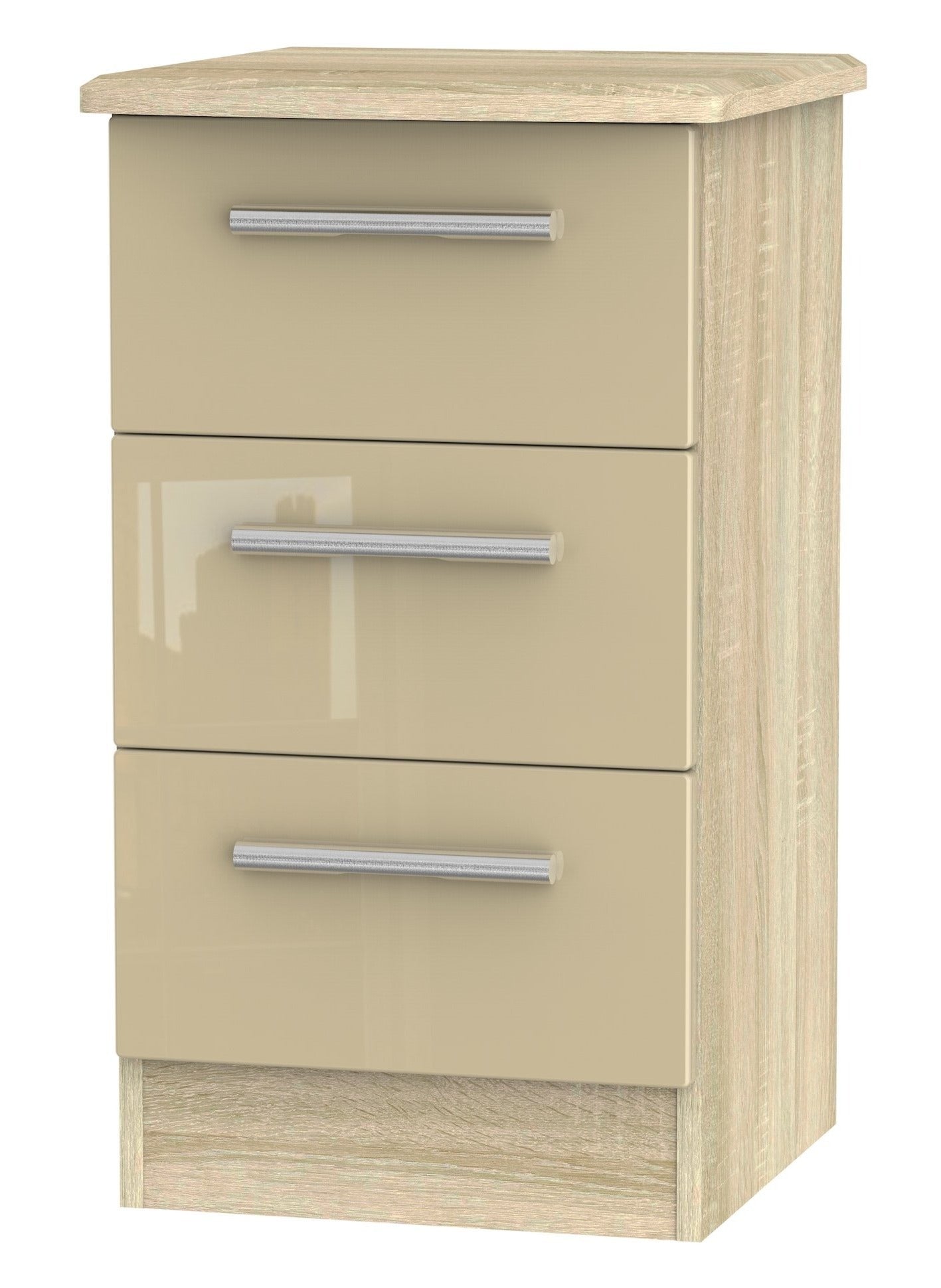 London 3 Drawer Bedside Cabinet