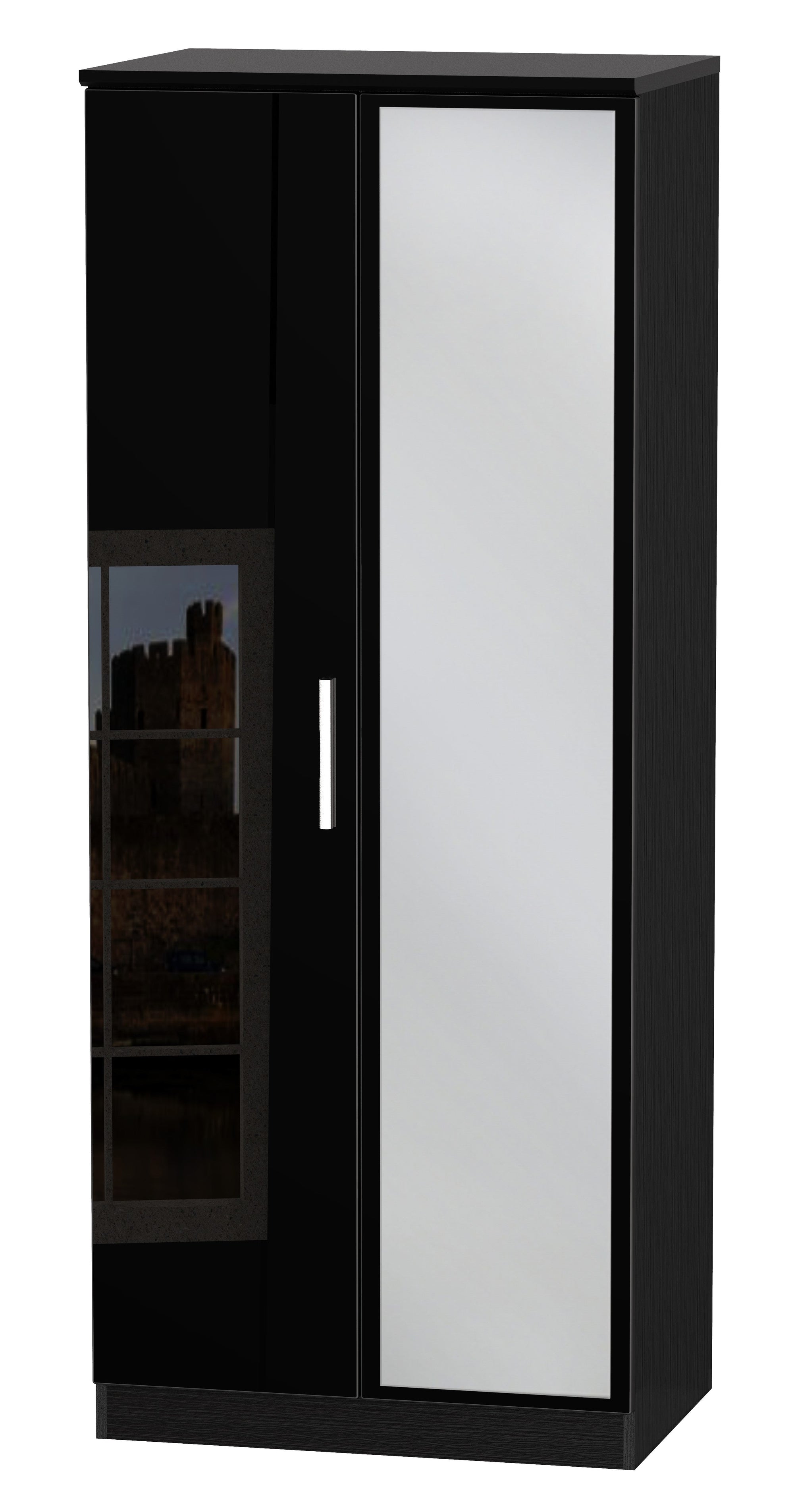 London 2ft 6in Mirror Wardrobe