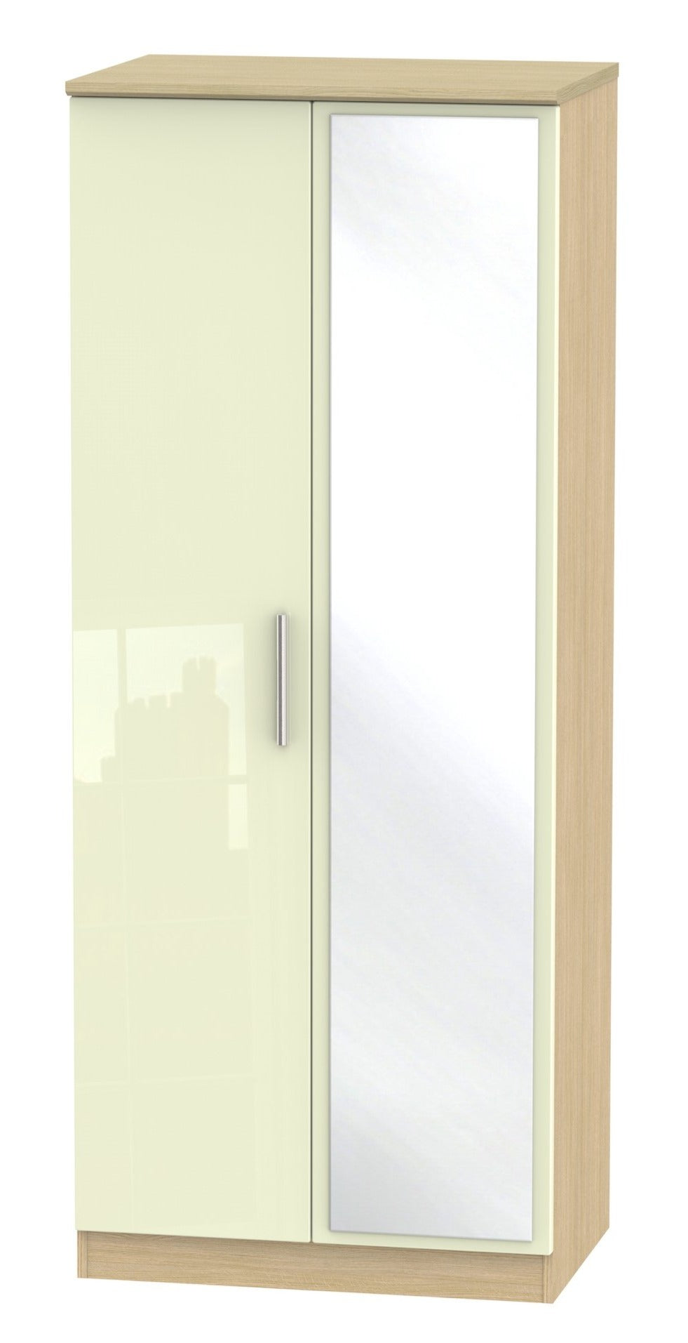 London 2ft 6in Plain Tall Mirror Wardrobe