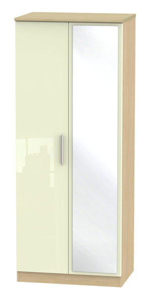 London 2ft 6in Plain Tall Mirror Wardrobe