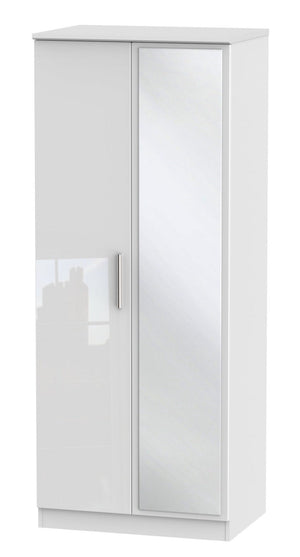 London 2ft 6in Plain Tall Mirror Wardrobe