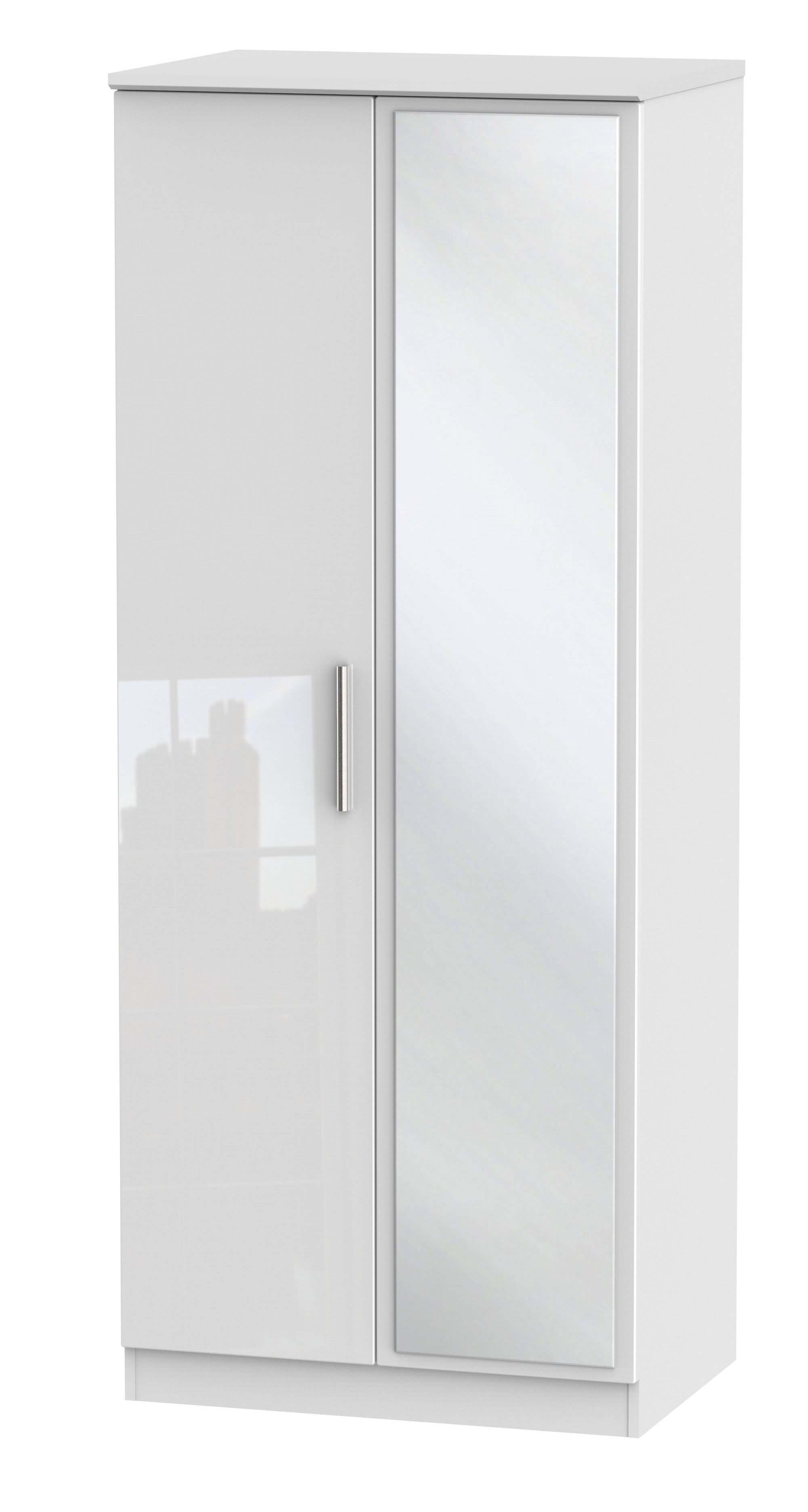 London 2ft 6in Mirror Wardrobe