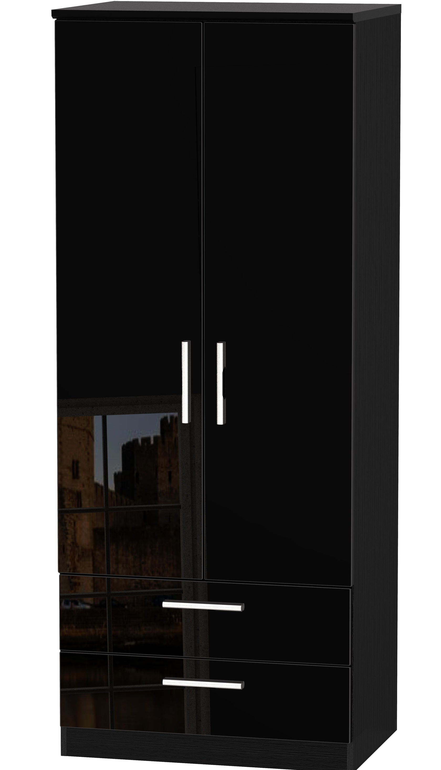 London 2ft 6in 2 Drawer Wardrobe