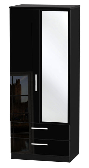 London 2ft 6in 2 Drawer Mirror Wardrobe