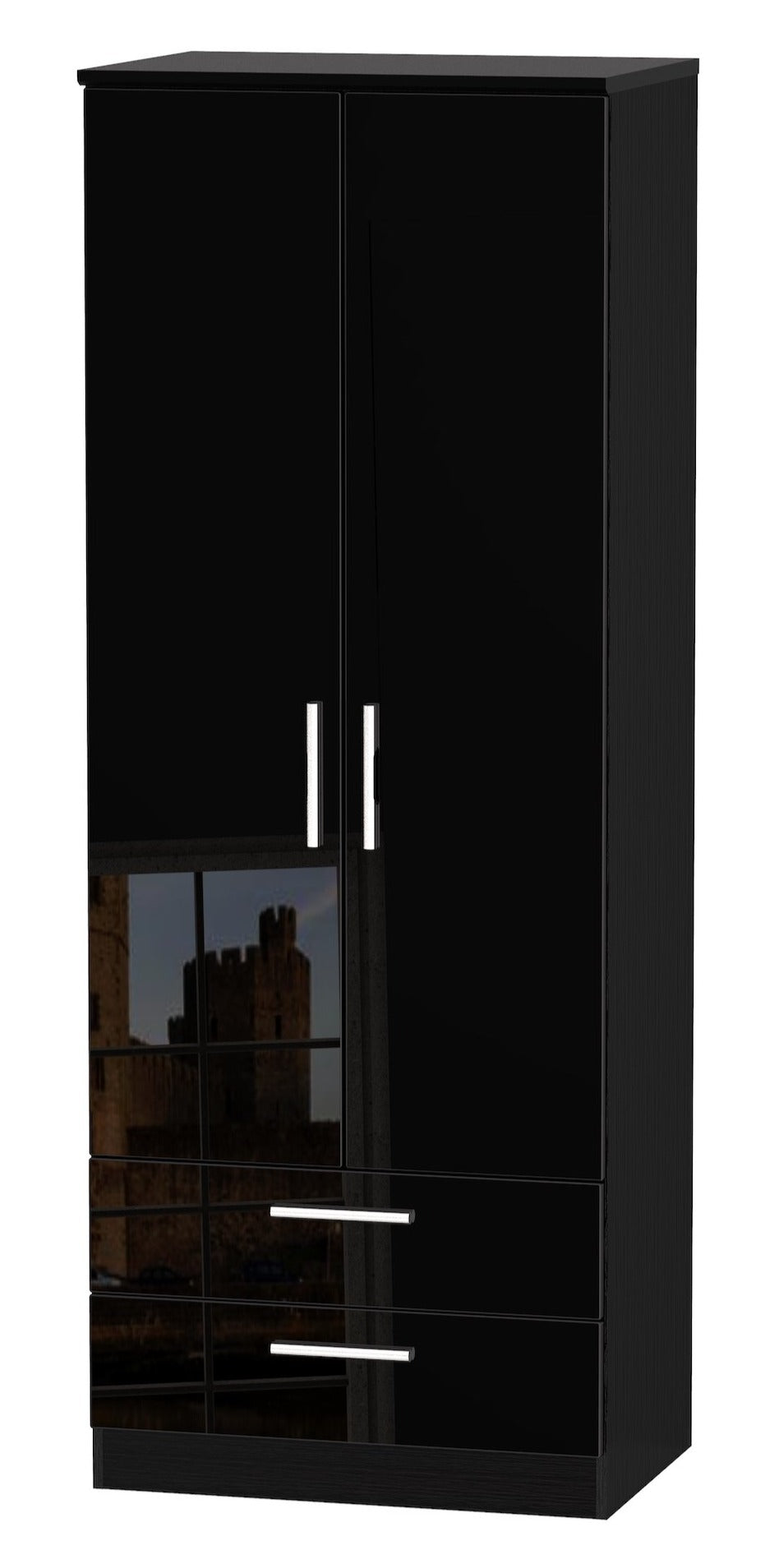 London 2 Door 2 Drawer 2ft 6in Wardrobe