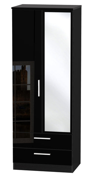 London Tall 2ft 6in 2 Drawer Mirror Wardrobe