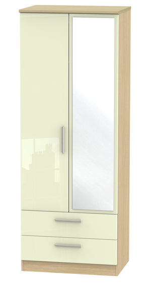 London Tall 2ft 6in 2 Drawer Mirror Wardrobe