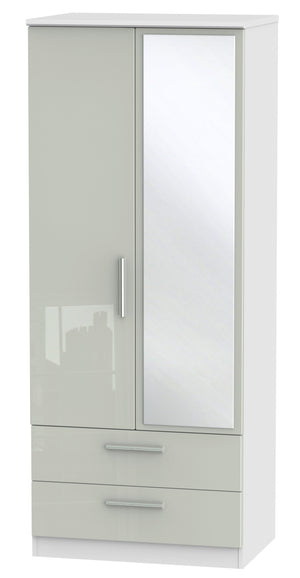 London Tall 2ft 6in 2 Drawer Mirror Wardrobe