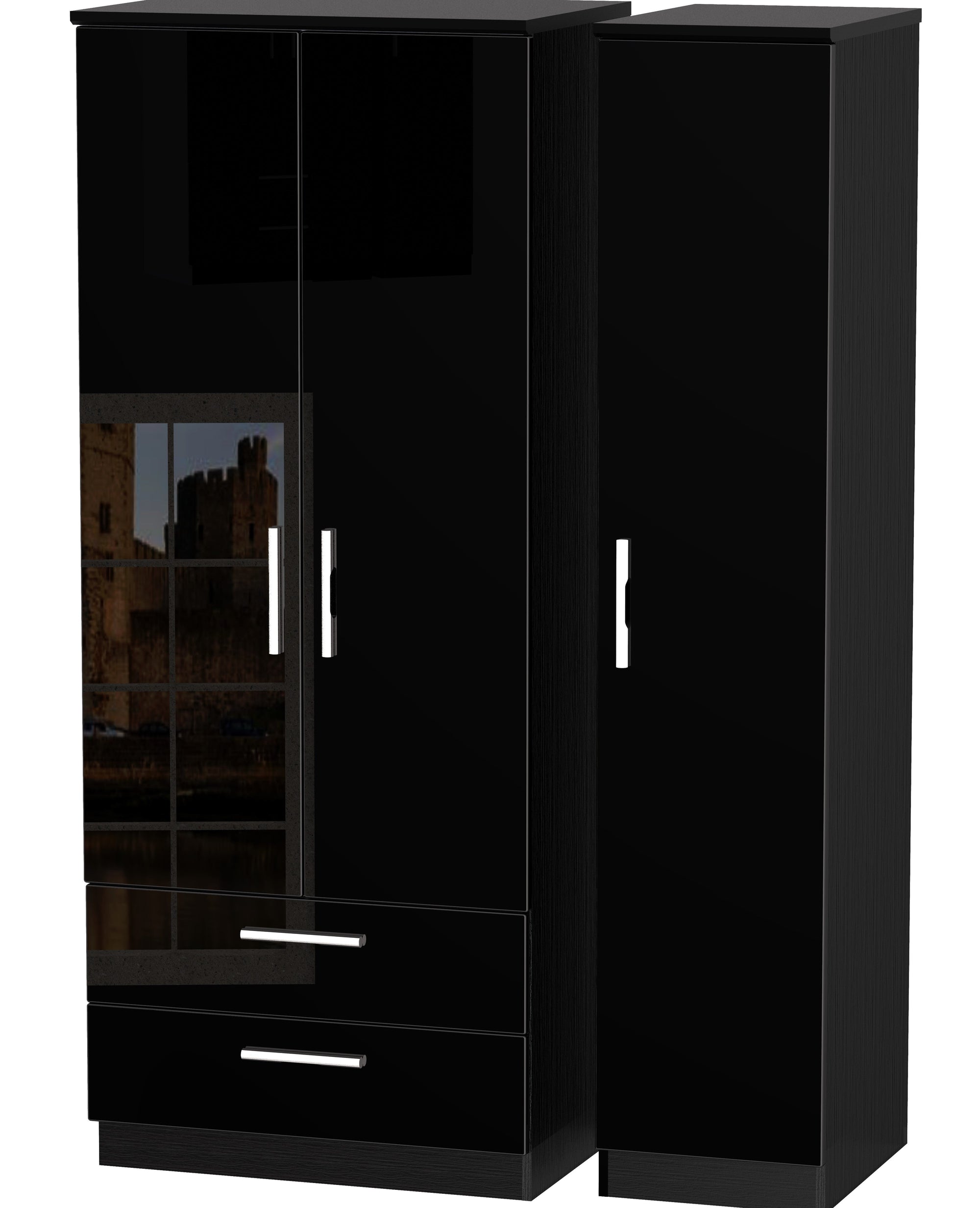 London Triple 2 Drawer Wardrobe