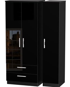 London Triple 2 Drawer Wardrobe
