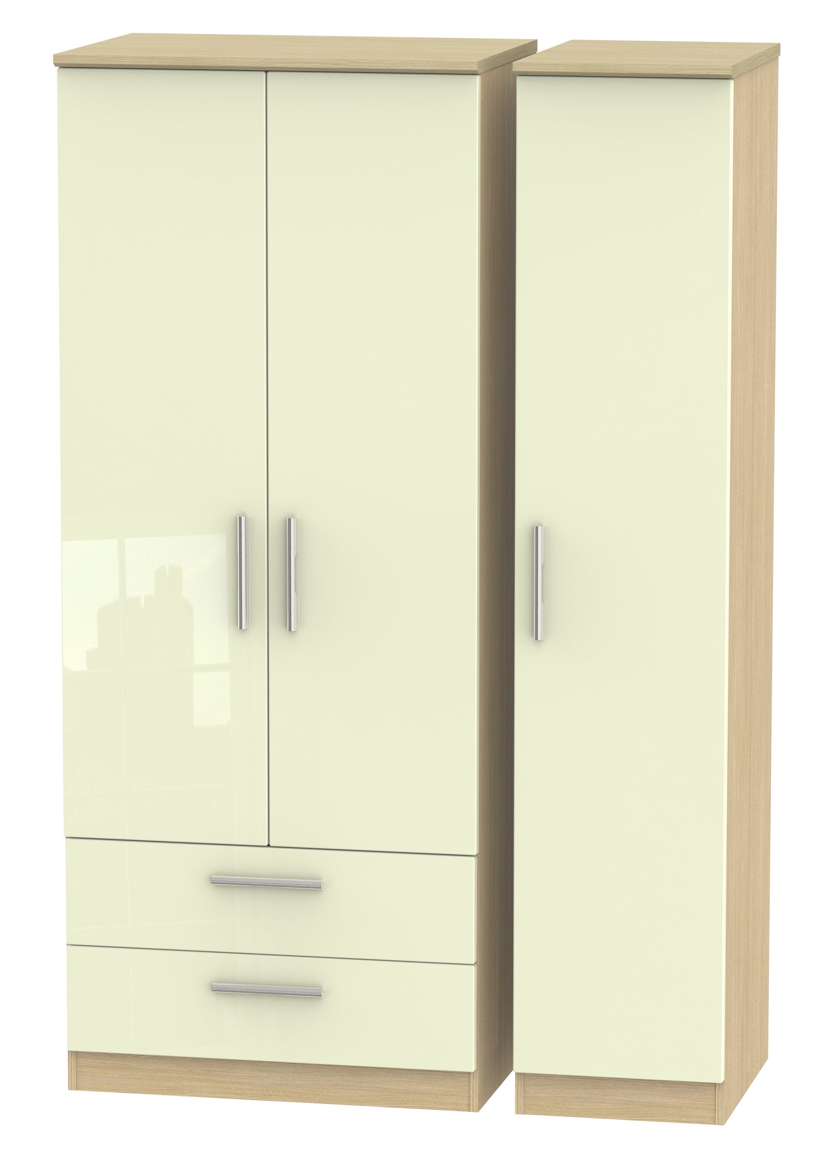 London Triple 2 Drawer Wardrobe