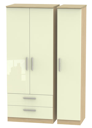 London Triple 2 Drawer Wardrobe