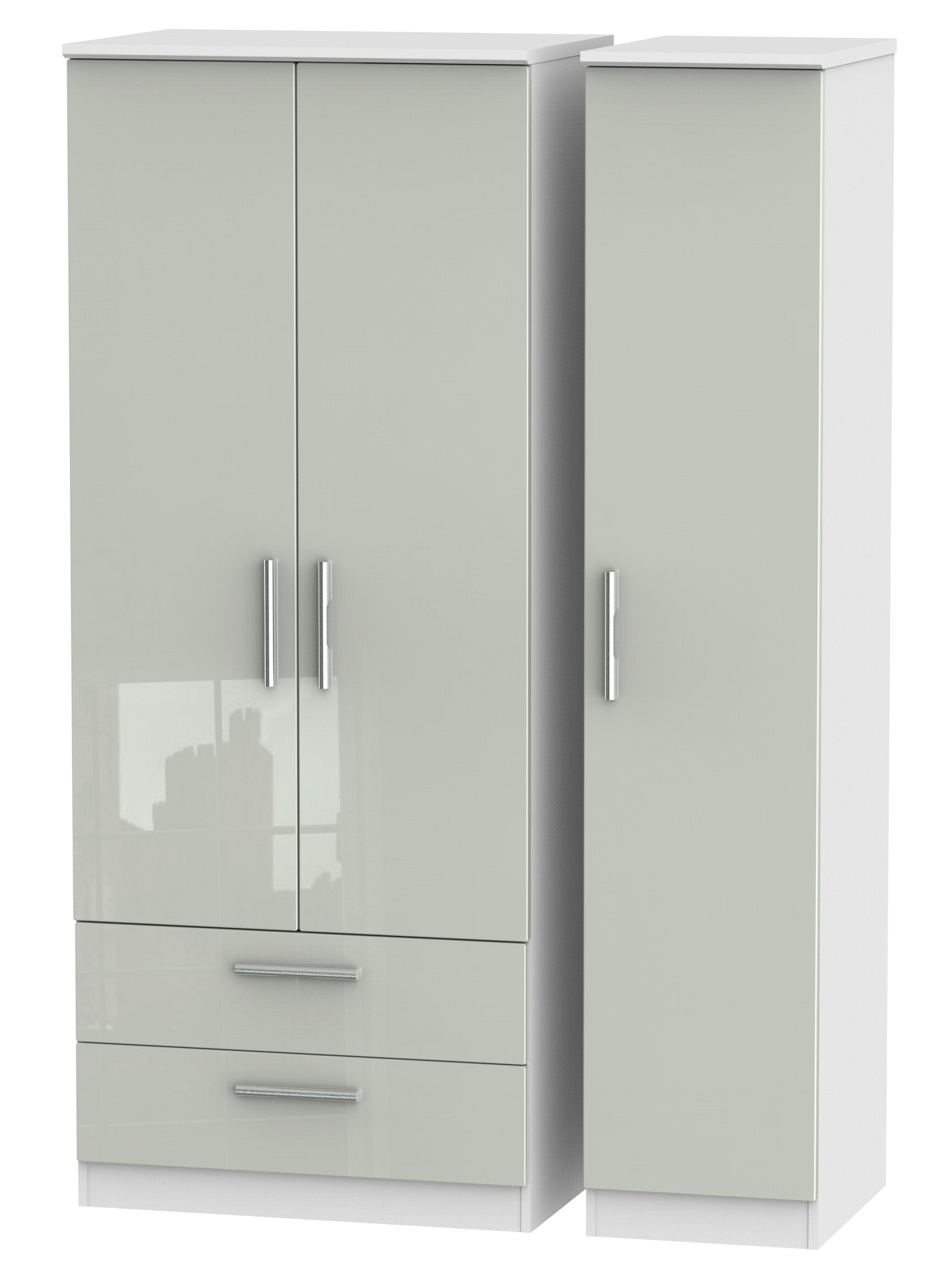 London Triple 2 Drawer Wardrobe