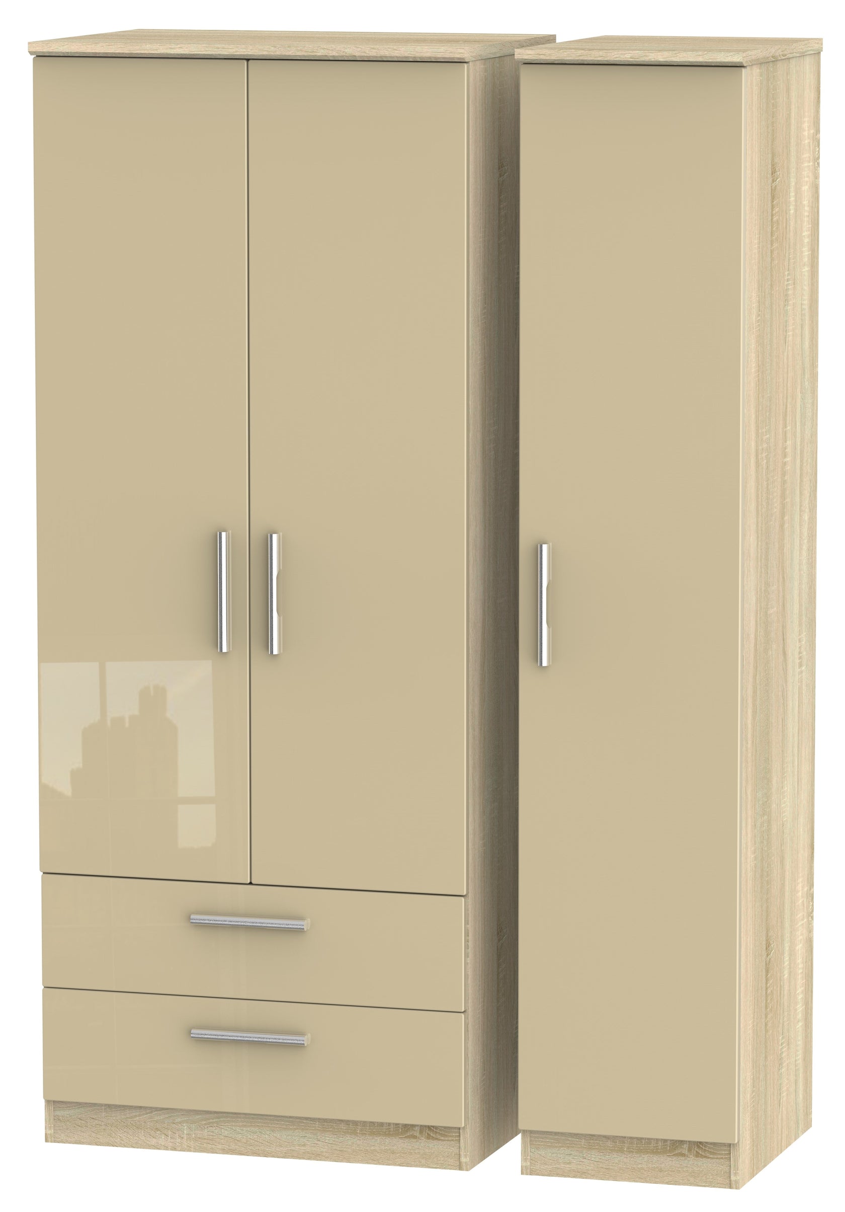 London Triple 2 Drawer Wardrobe