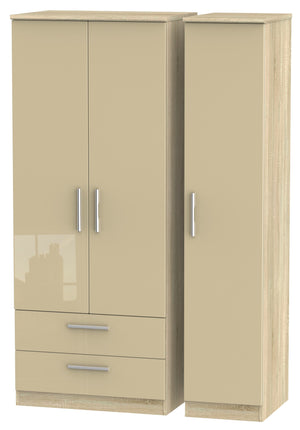 London Triple 2 Drawer Wardrobe