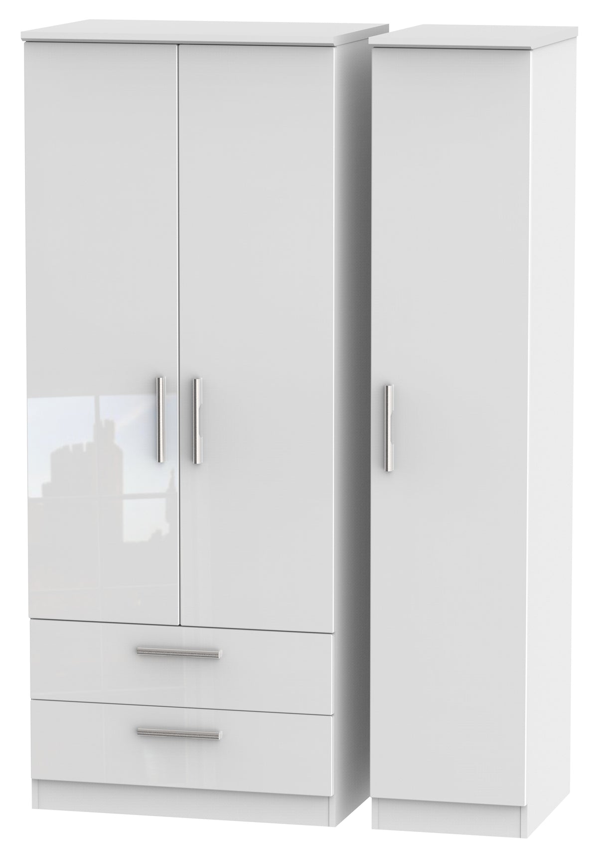 London Triple 2 Drawer Wardrobe