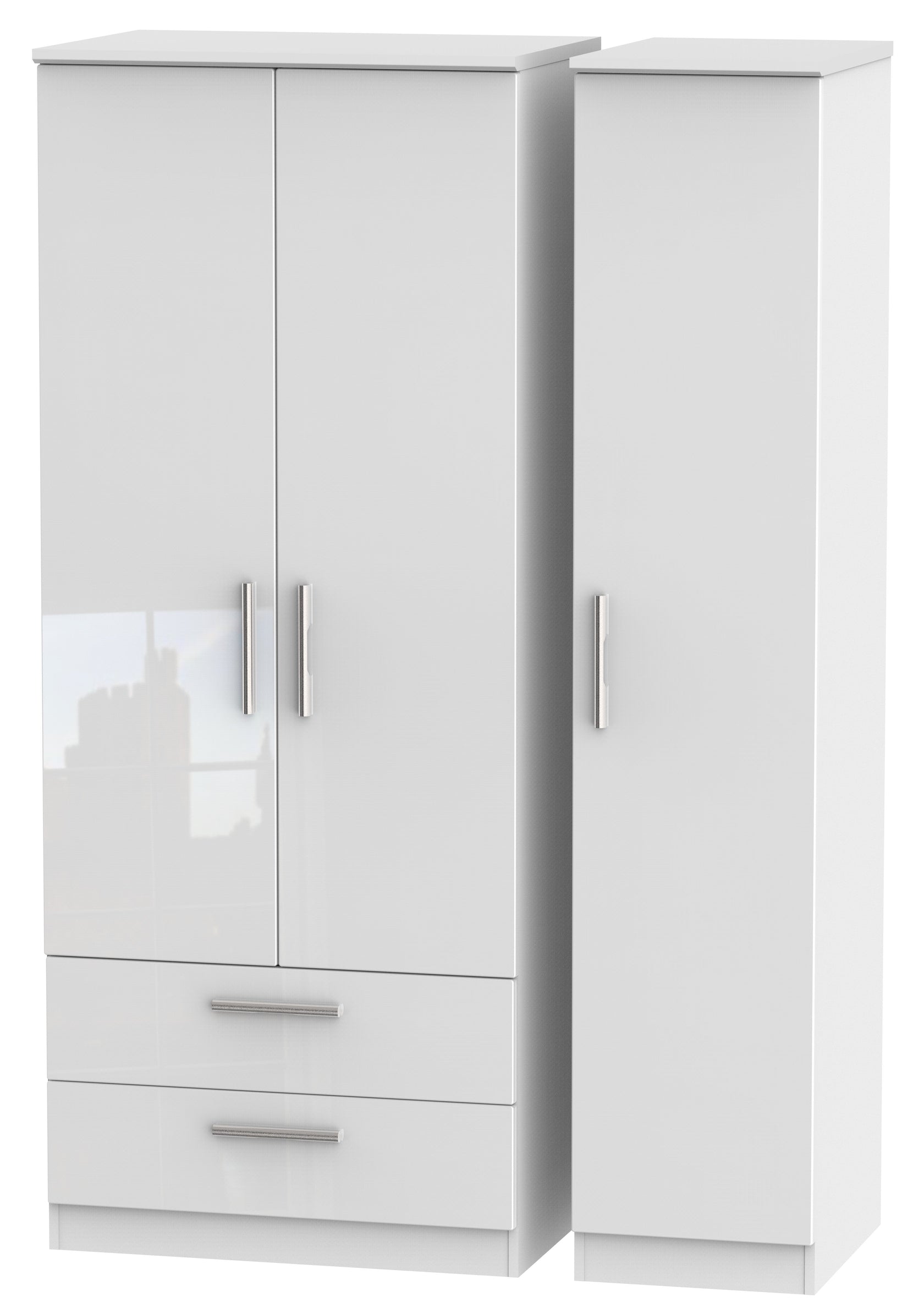 London Triple 2 Drawer Wardrobe