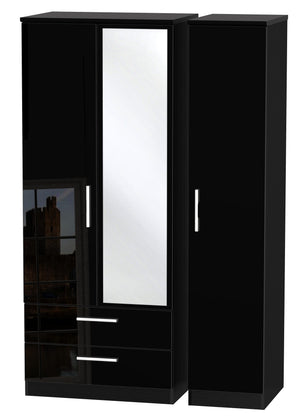London Triple 2 Drawer Mirror Wardrobe