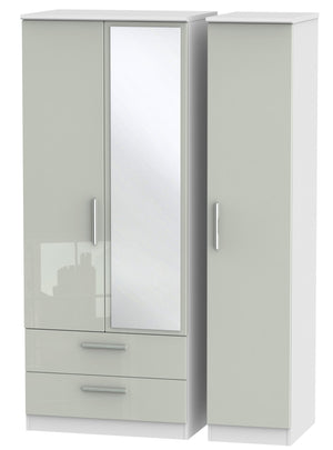 London Triple 2 Drawer Mirror Wardrobe