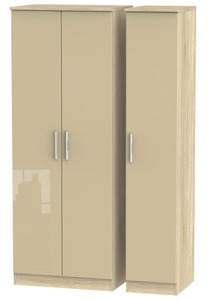 London 3 Door Tall Plain Wardrobe