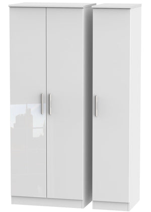 London 3 Door Tall Plain Wardrobe