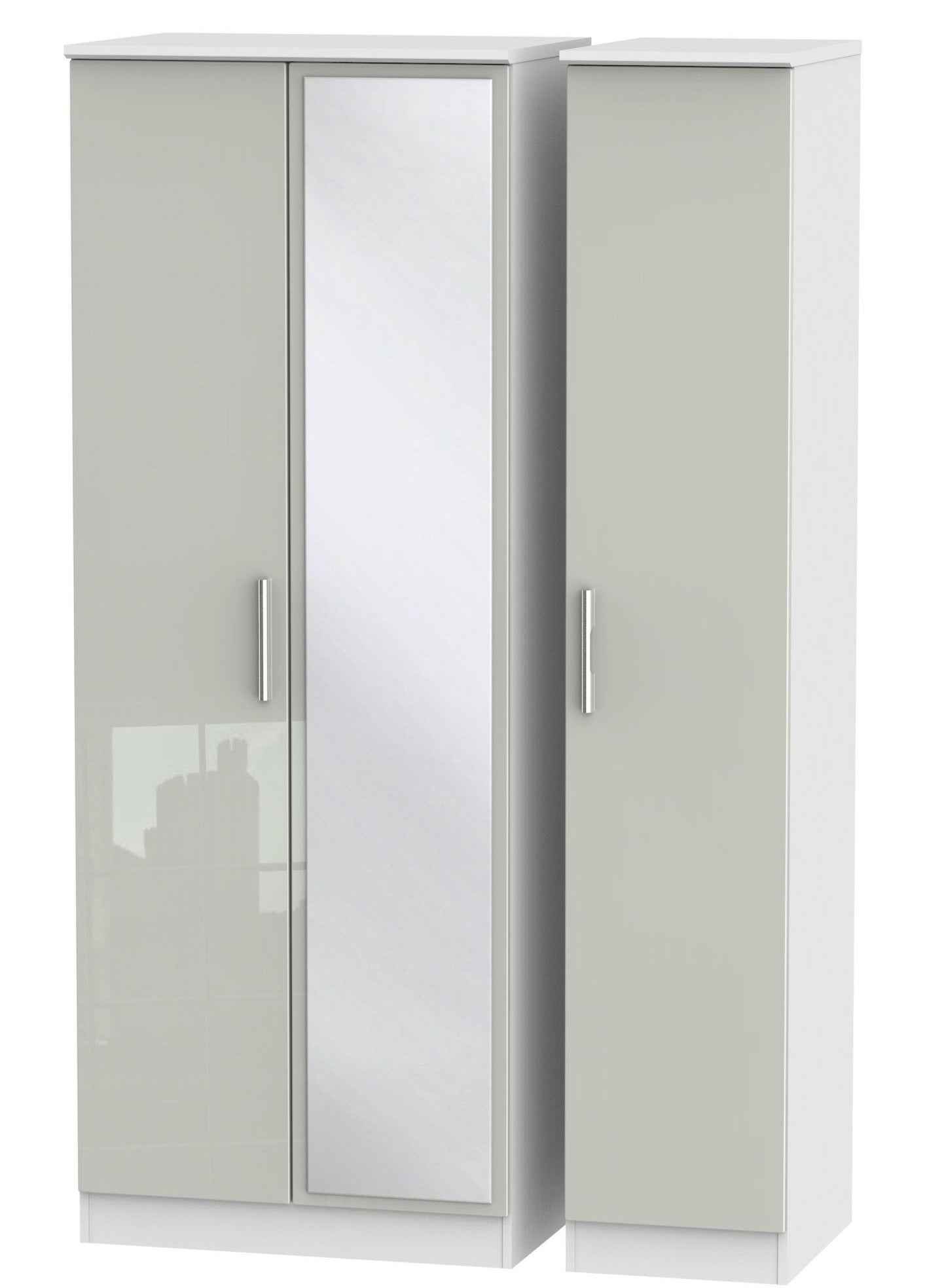 London 3 Door Tall Wardrobe With Mirror