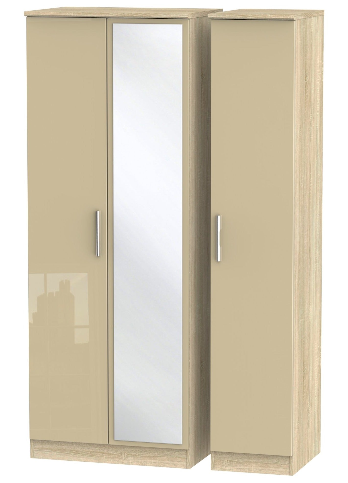 London 3 Door Tall Wardrobe With Mirror