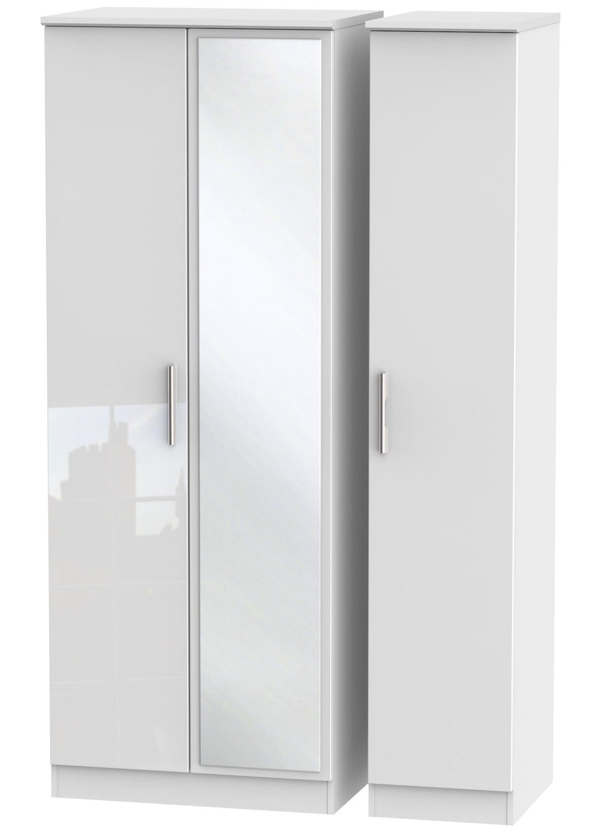 London 3 Door Tall Wardrobe With Mirror