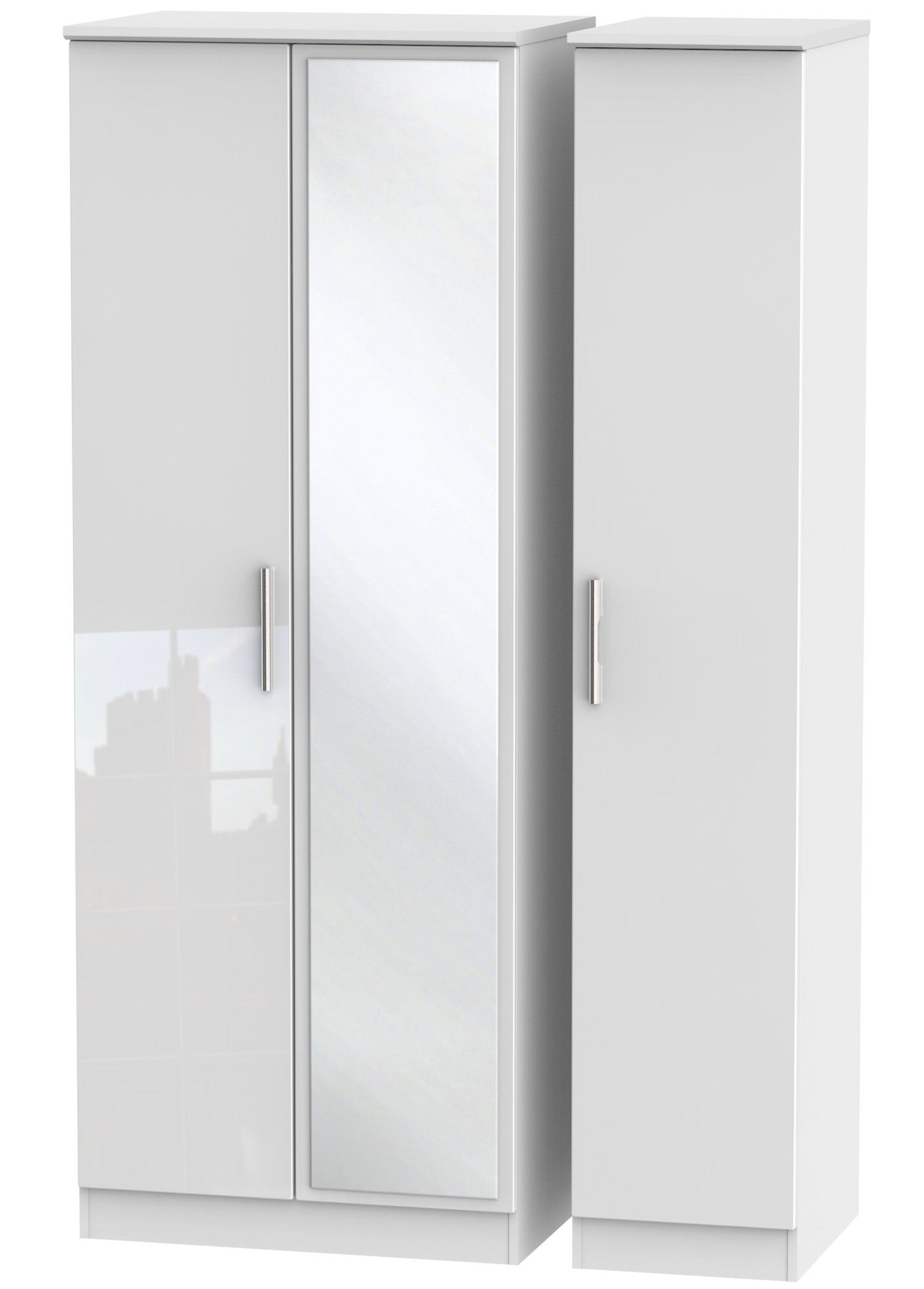 London 3 Door Tall Wardrobe With Mirror