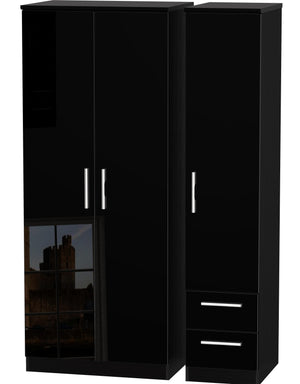 London Triple Plain + Drawer Wardrobe