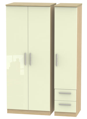 London Triple Plain + Drawer Wardrobe