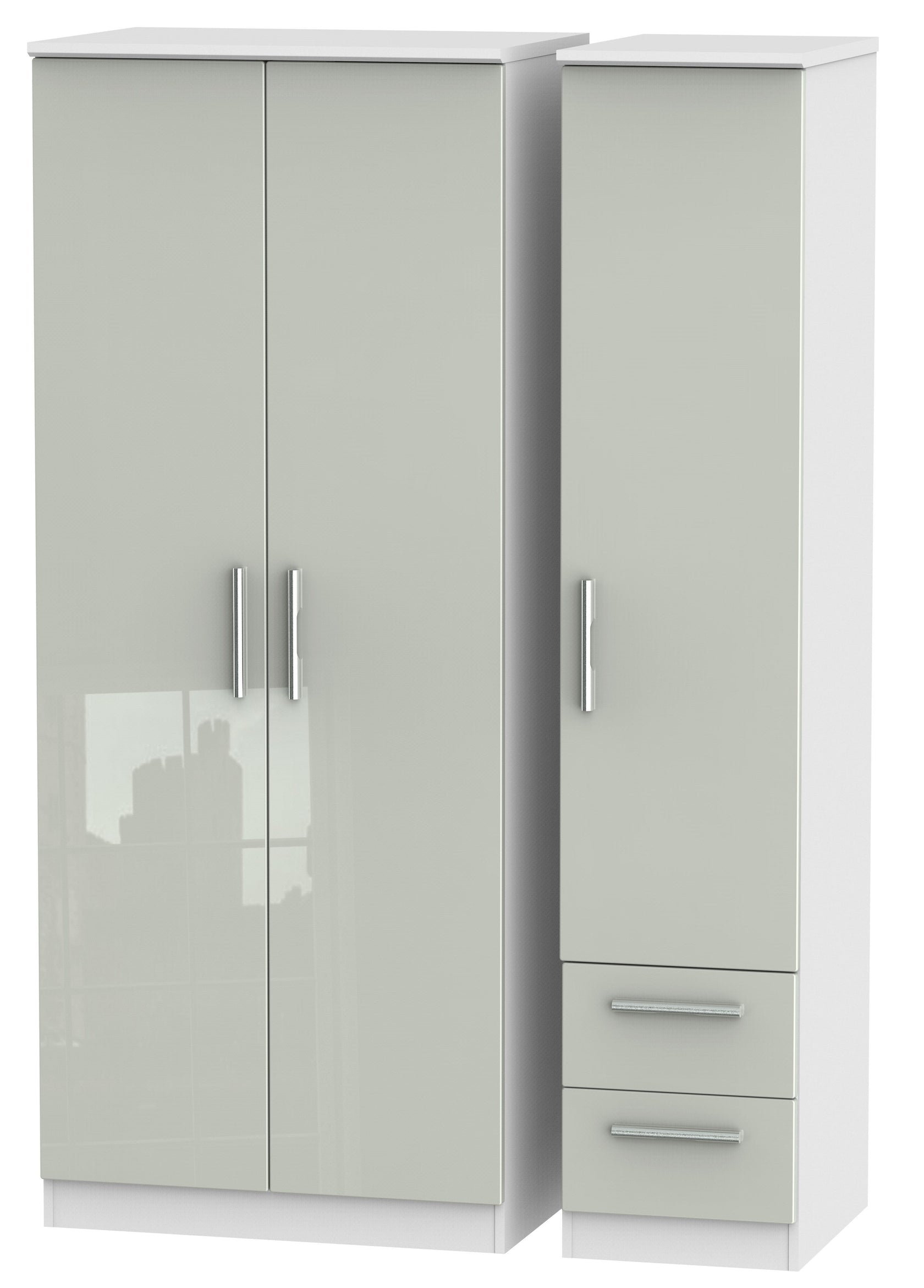 London Triple Plain + Drawer Wardrobe