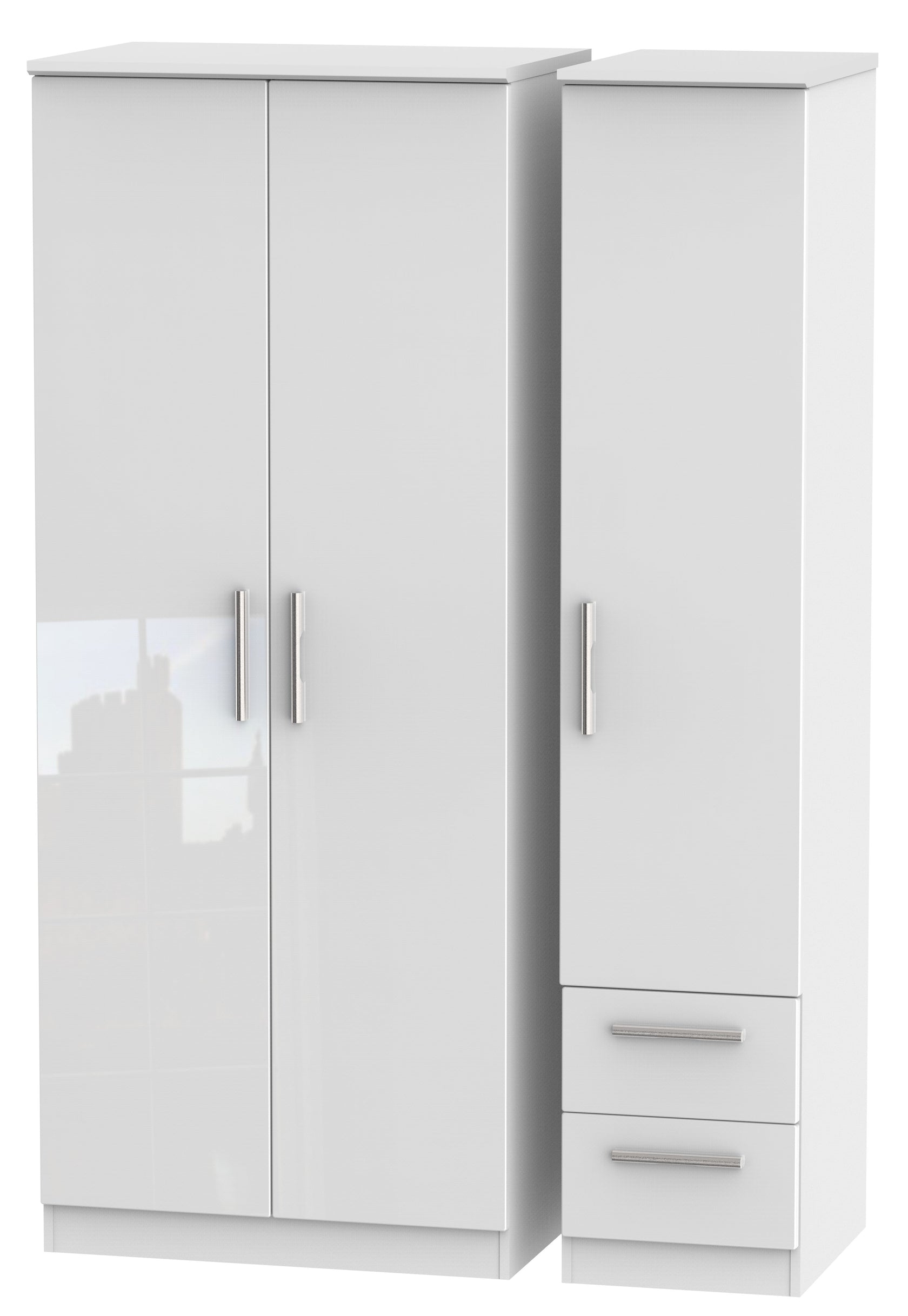 London Triple Plain + Drawer Wardrobe