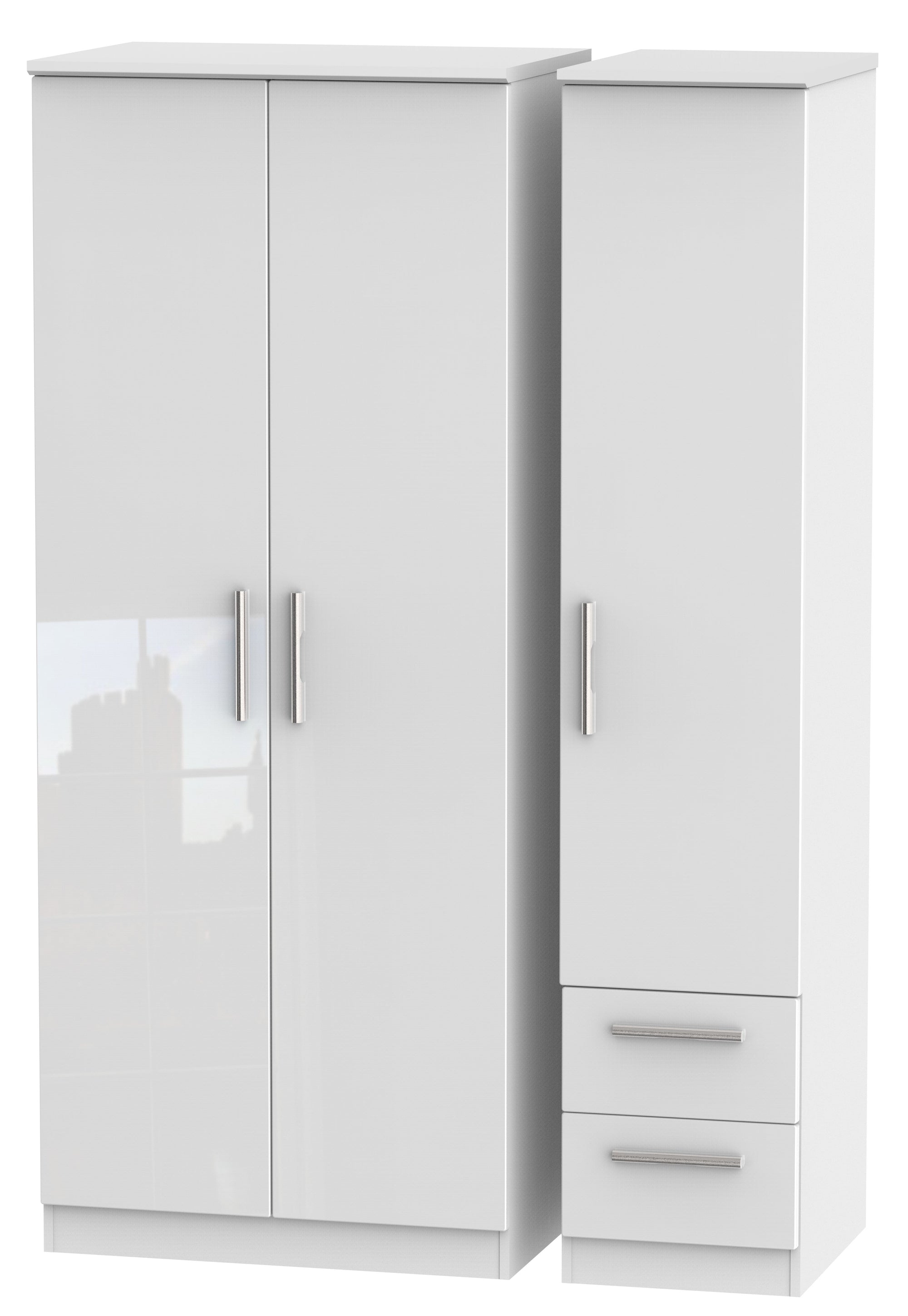 London Triple Plain + Drawer Wardrobe