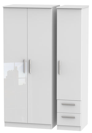 London Triple Plain + Drawer Wardrobe