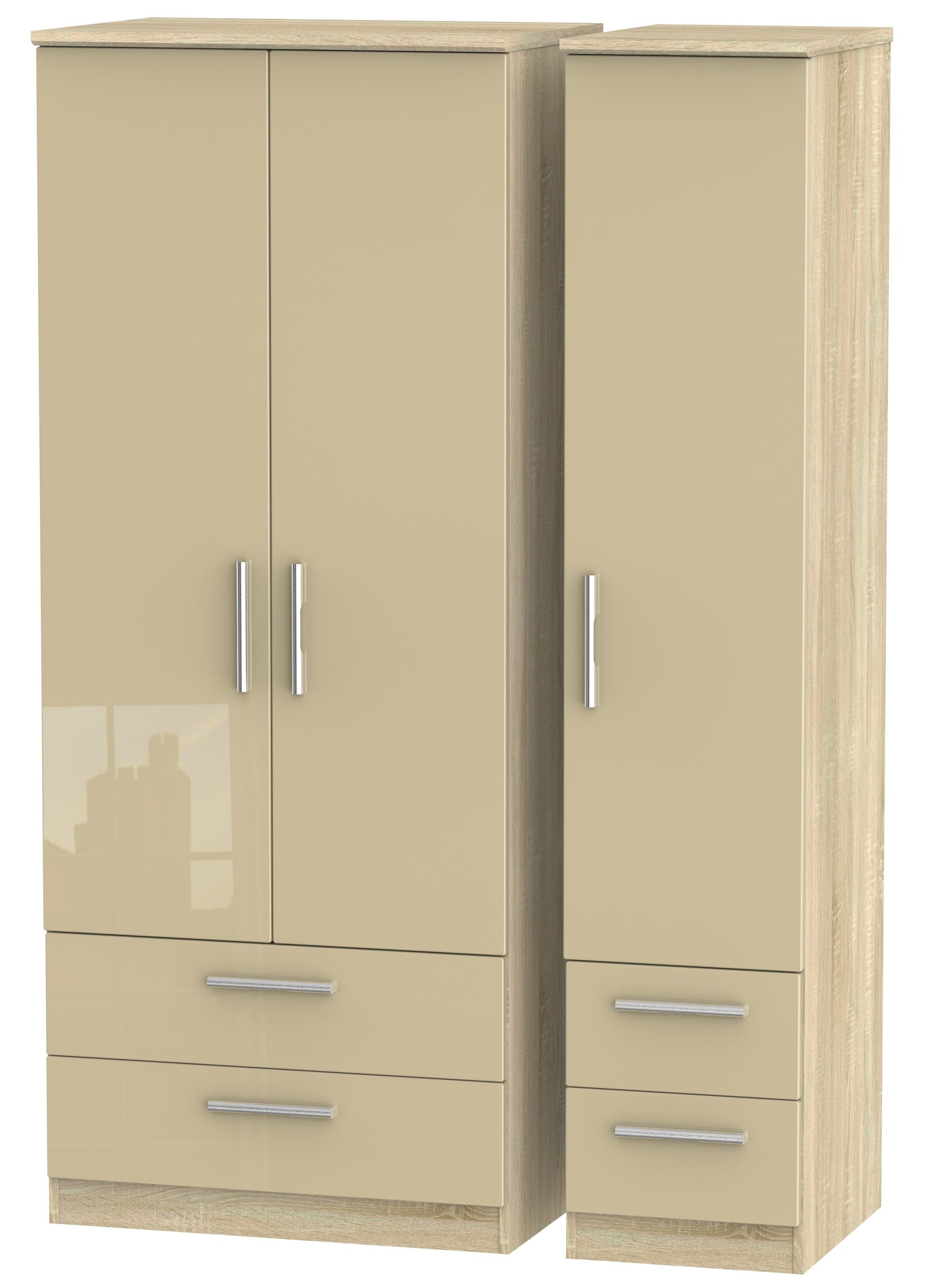 London Triple 2 Drawer + Drawer Wardrobe