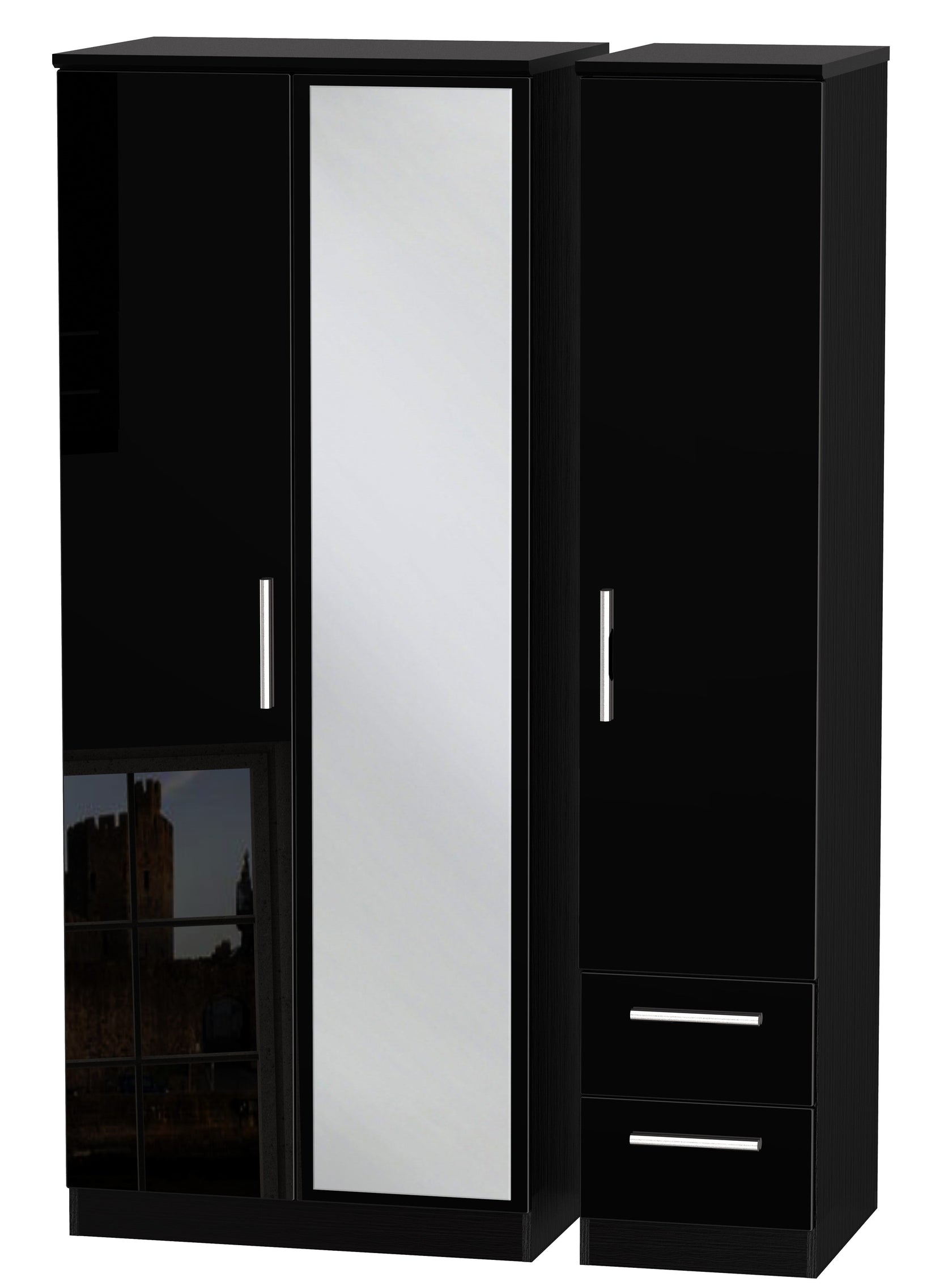 London Triple Mirror + Drawer Wardrobe