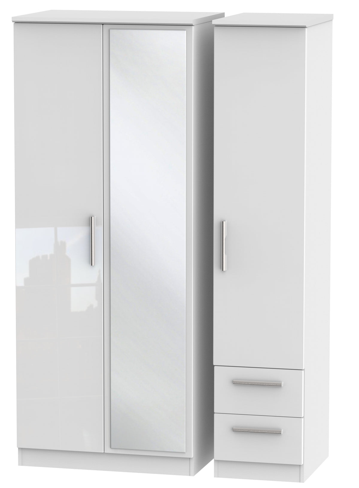 London Triple Mirror + Drawer Wardrobe