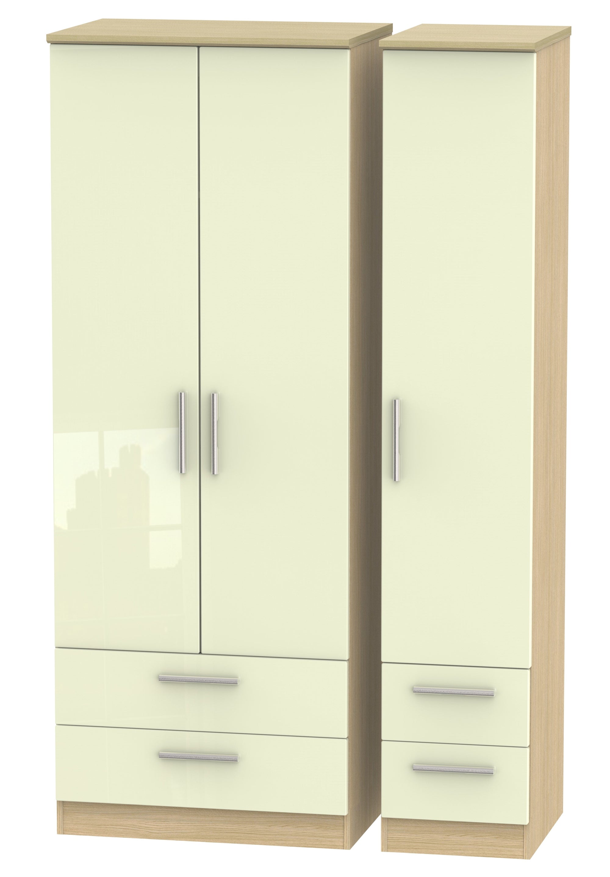 London Tall Triple 2 Drawer + Drawer Wardrobe