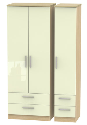 London Tall Triple 2 Drawer + Drawer Wardrobe