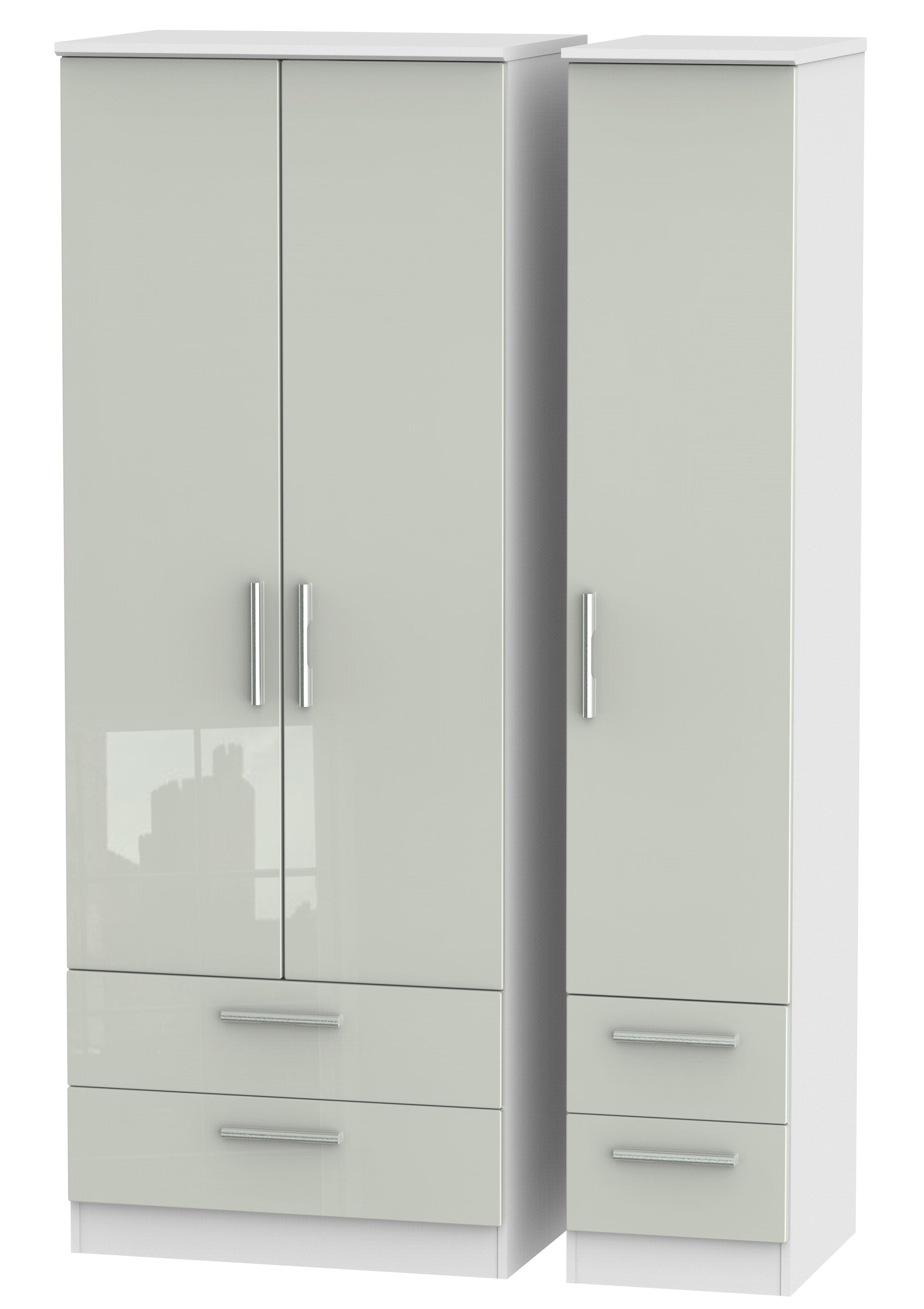 London Tall Triple 2 Drawer + Drawer Wardrobe