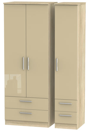 London Tall Triple 2 Drawer + Drawer Wardrobe