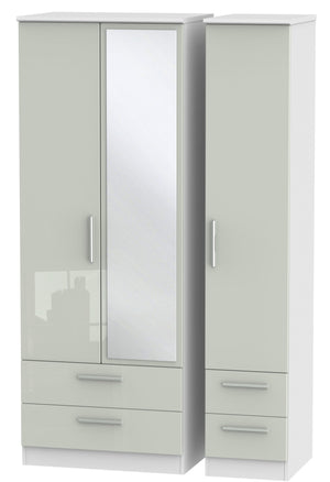 London Tall Triple 2 Drawer Mirror + Drawer Wardrobe