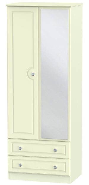 Windsor 2 Door Tall Mirror Combi Wardrobe