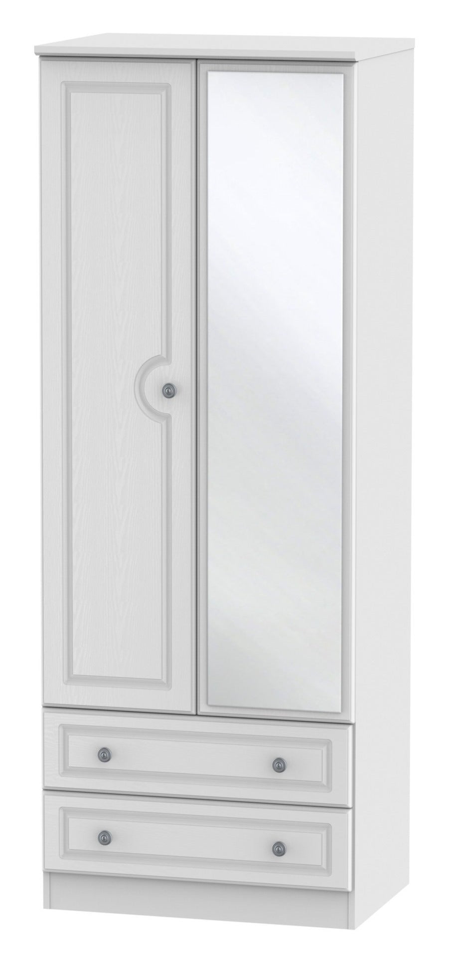 Windsor 2 Door Tall Mirror Combi Wardrobe