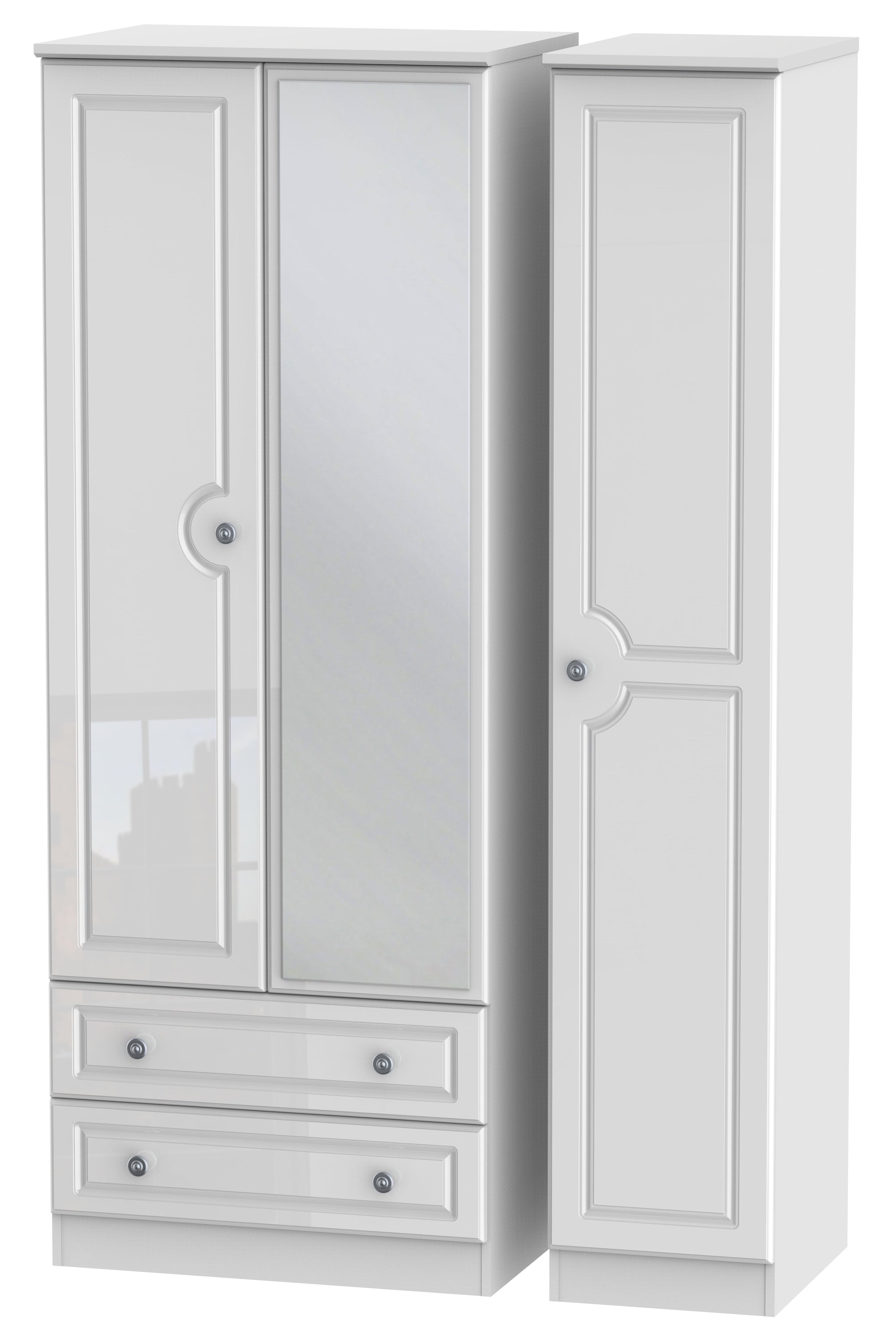 Windsor 3 Door 2 Left Drawer Mirror Wardrobe